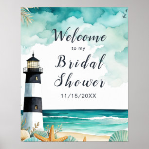 Nautical Lighthouse Bridal Shower Poster
