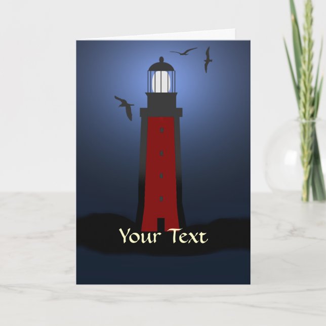Nautical Lighthouse Custom Greeting Card (Front)