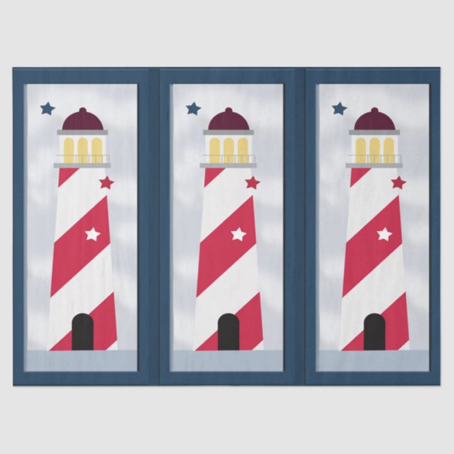Nautical Lighthouse Decoupage Tissue Paper (Front)