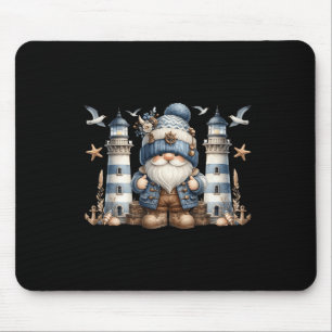 Nautical Lighthouse Gnome For Women And Men Funny Mouse Pad