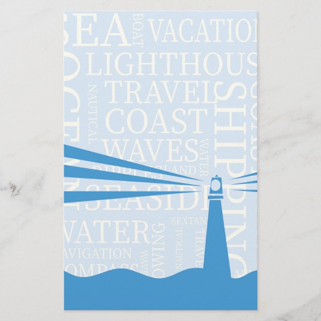 Nautical Lighthouse poster Stationery (Front)