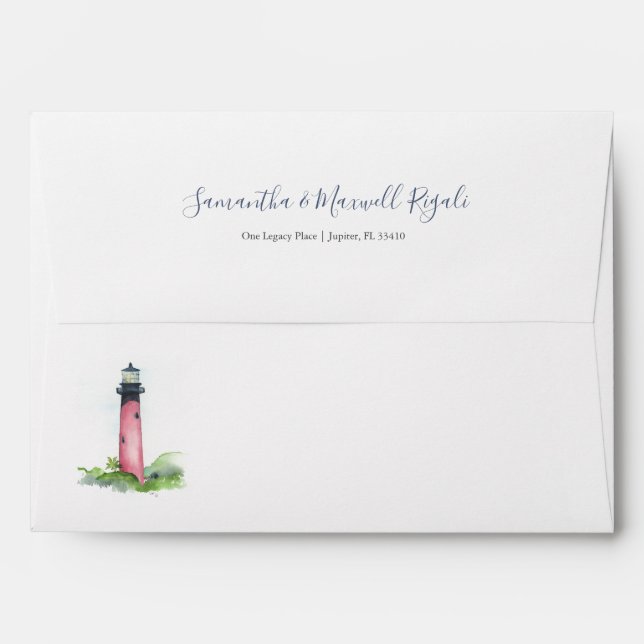 Nautical Lighthouse Return Address Envelope (Back (Top Flap))