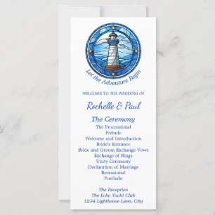 Nautical Lighthouse Sailing Ocean Wedding Program