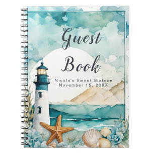 Nautical Lighthouse Sweet Sixteen Birthday Notebook