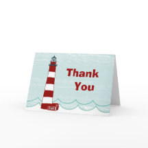 Nautical Lighthouse Thank You Card