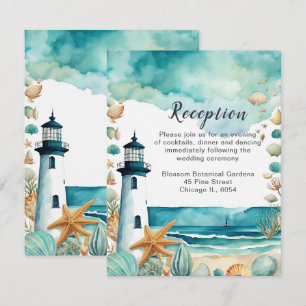Nautical Lighthouse Wedding Enclosure Card