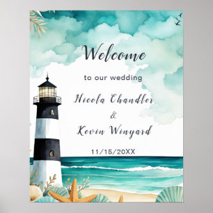 Nautical Lighthouse Wedding  Poster
