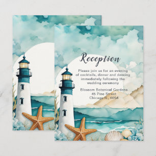 Nautical Lighthouse Wedding  Reception Enclosure Card
