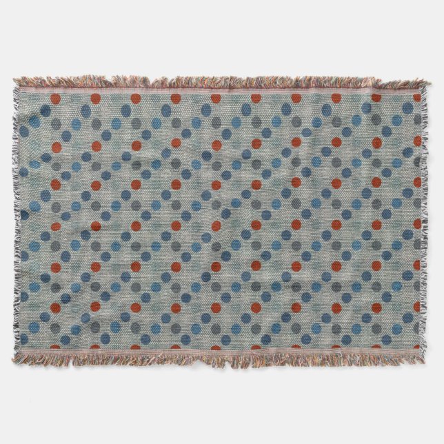 Nautical Linen Dots Throw Blanket (Front)