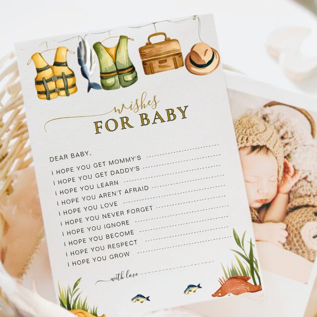 Nautical Little Fisherman Wishes for Baby Card (Creator Uploaded)