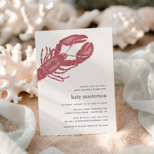 Nautical Lobster Baby Shower Invitation