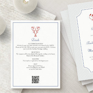 Nautical Lobster Wedding Details Enclosure Card