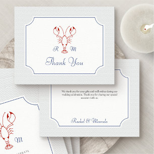 Nautical Lobster Wedding Thank You Card