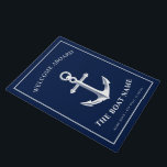 Nautical Long Style Entryway Doormat<br><div class="desc">A long style doormat featuring a nautical anchor and the custom name of the boat owner and boat.</div>