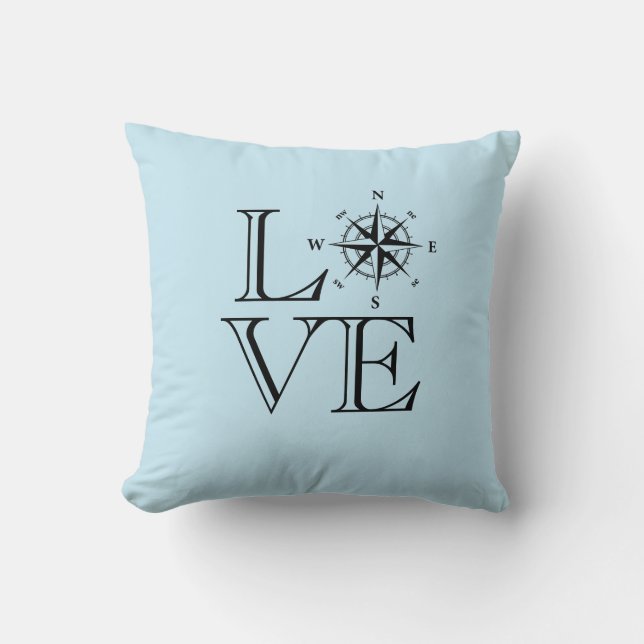 Nautical love retro boating design cushion (Front)