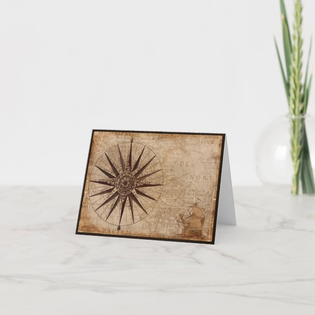 Nautical Map Greeting Card (Front)