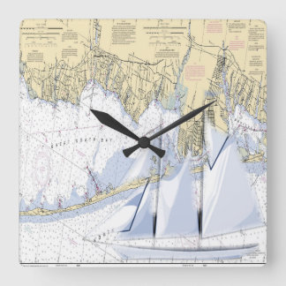 nautical Map of Long island clock
