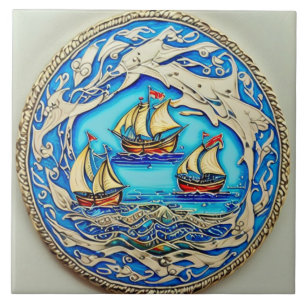 Nautical Marine Life traditional ceramic art no 1  Tile