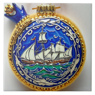 Nautical Marine Life traditional ceramic art no 4 Tile