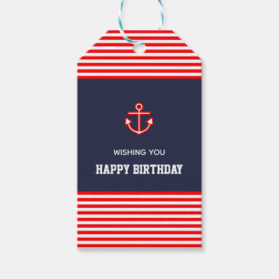 Nautical Marine Navy White Anchor Design Gift Tags