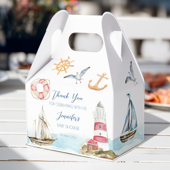 Nautical marine sailing theme boy baby shower favour box (Nautical marine sailing theme boy baby shower favor box)