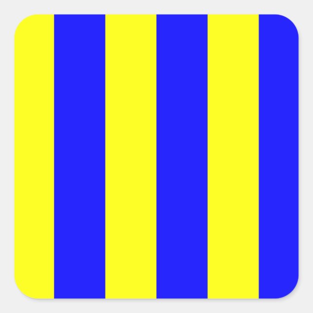 Nautical Marine Signal Flag Letter G (Golf) Square Sticker (Front)