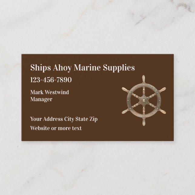Nautical Marine Supply Theme Business Card (Front)