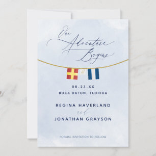 Nautical Maritime Flag Monogram Wedding Save The Date