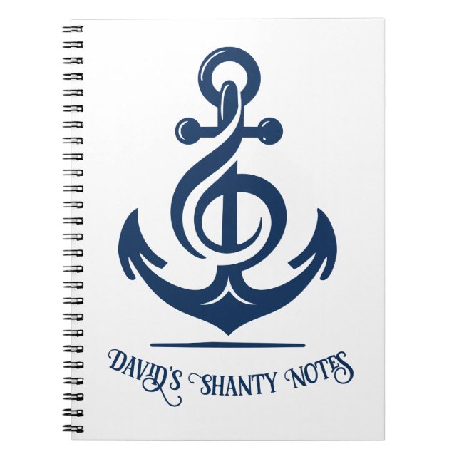 Nautical Melody Anchor Notebook (Front)