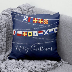 #Nautical Merry Christmas Signal Flag Cushion