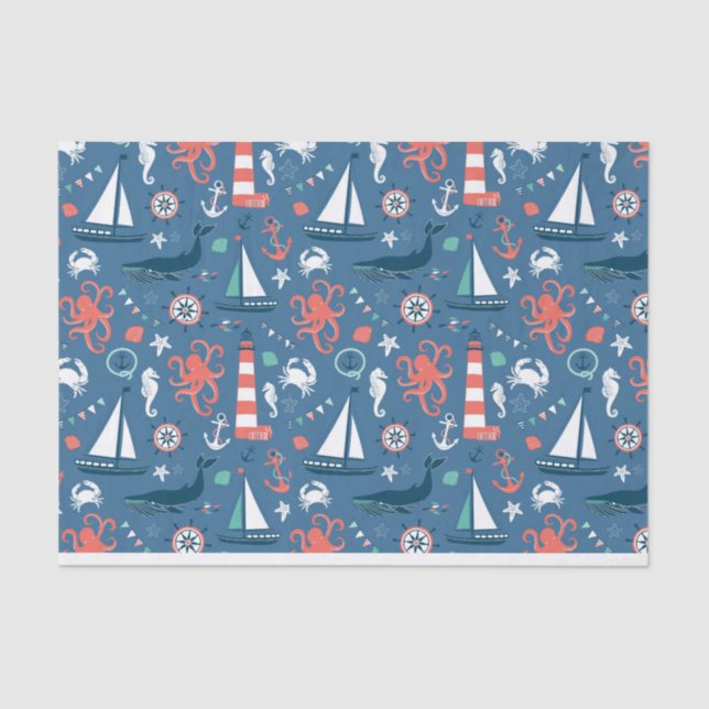 Nautical mini design Tissue Wrapping Tissue Paper (Front)