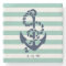 Nautical Mint Stripe & Navy Anchor Monogram