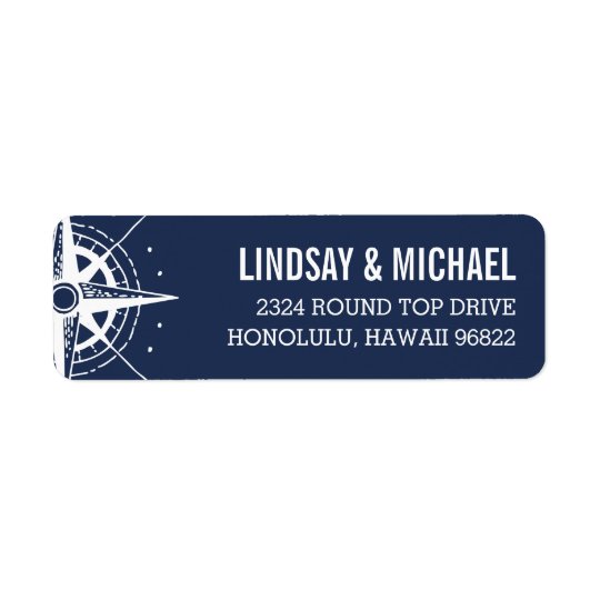 Nautical Modern Compass Return Address Label