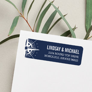 Nautical Modern Compass Return Address Label