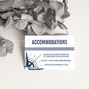 Nautical Modern Wedding Hotel Accommodations Cards