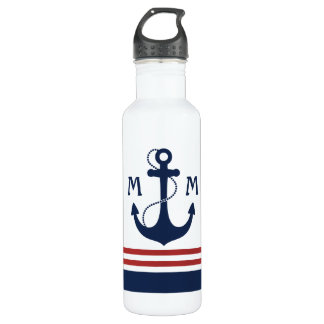 Nautical Monogram 710 Ml Water Bottle