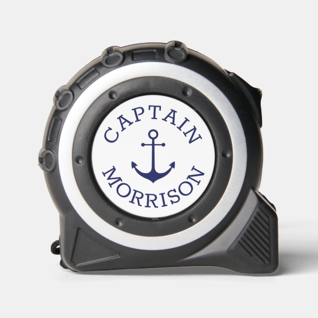 Nautical monogram blue anchor custom captain name 1 (Front)
