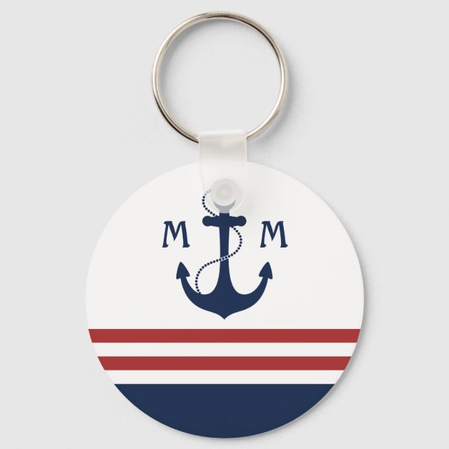 Nautical Monogram Key Ring (Front)