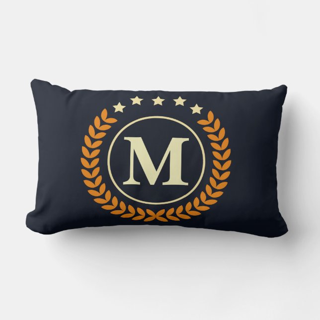 Nautical Monogram Lumbar Cushion (Front)