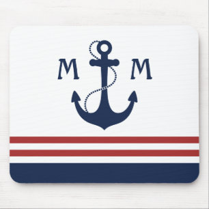 Nautical Monogram Mouse Pad