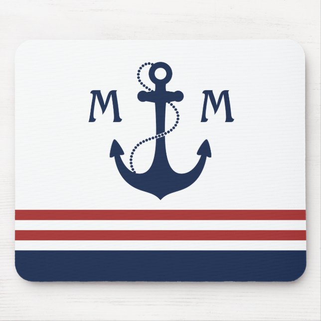 Nautical Monogram Mouse Pad (Front)