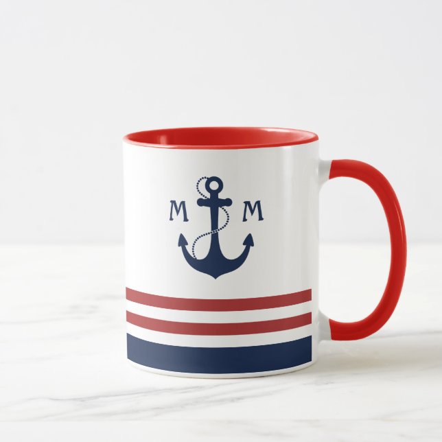 Nautical Monogram Mug (Right)