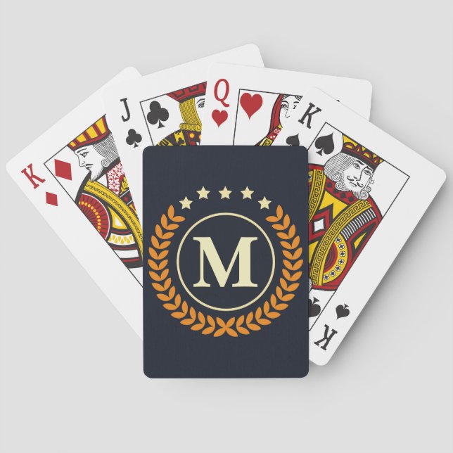 Nautical Monogram Playing Cards (Back)