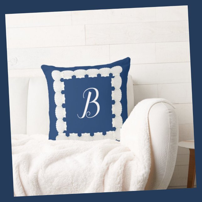 Nautical Monogram Seashell Cushion (Creator Uploaded)