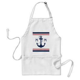 Nautical Monogram Standard Apron