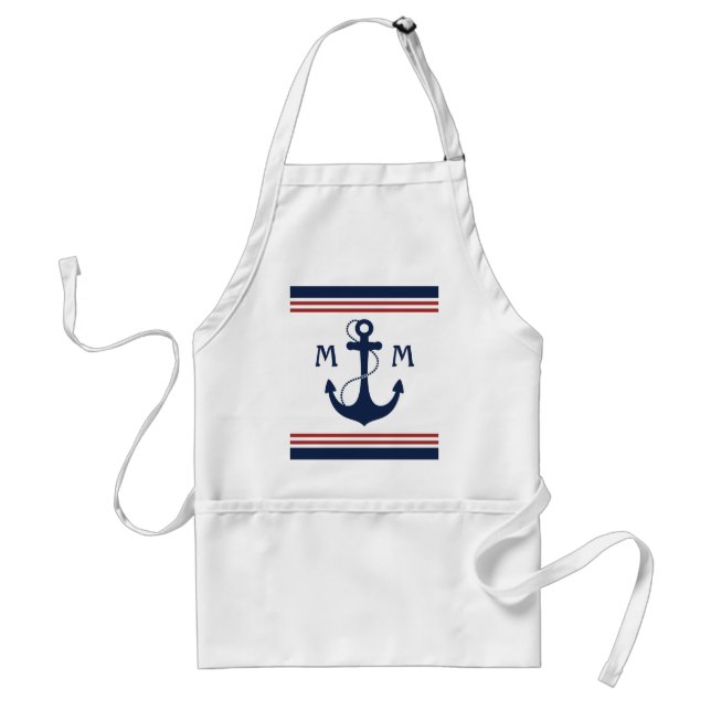 Nautical Monogram Standard Apron (Front)