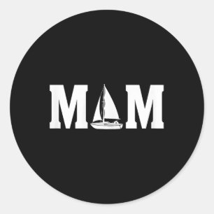 Nautical Mum Sailing Boat Lover Classic Round Sticker