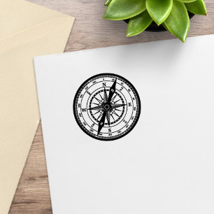 Nautical Navigation Compass 1x1 Rubber Stamp