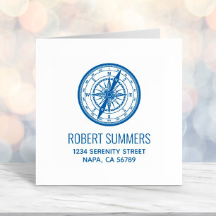 Nautical Navigation Compass Address Self-inking Stamp