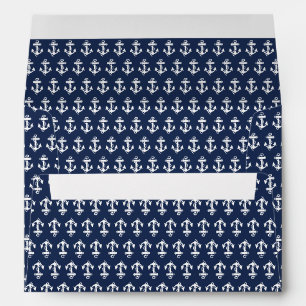 Nautical Navy Anchor Beach Coastal Ocean Wedding Envelope
